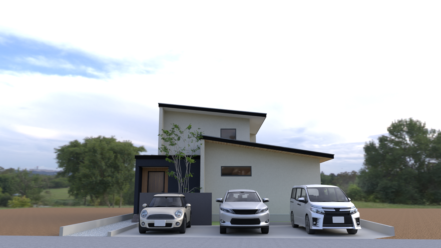 【高崎市完成見学会】タイルデッキの中庭のあるコの字の家